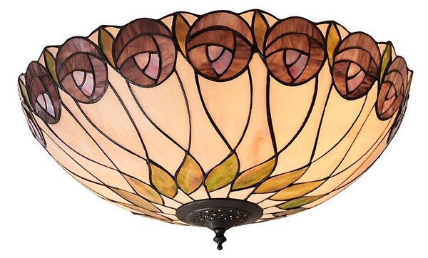 Endon 64173 - Stropné svietidlo Tiffany HUTCHINSON 2xE27/60W/230V, priemer 50 cm