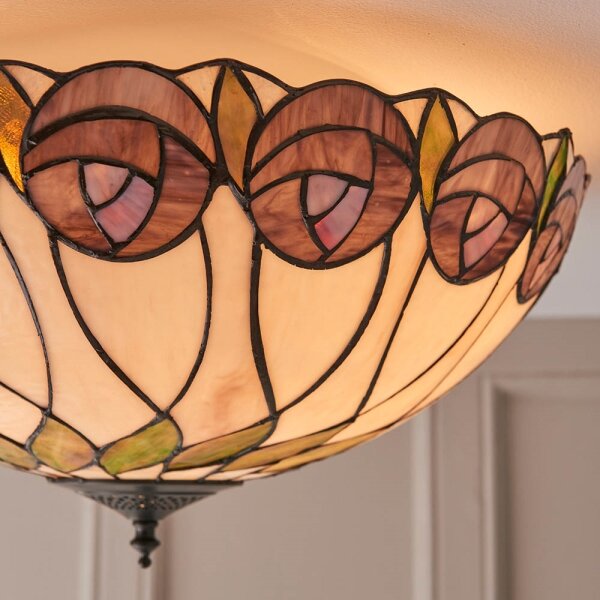 Endon 64173 - Stropné svietidlo Tiffany HUTCHINSON 2xE27/60W/230V, priemer 50 cm