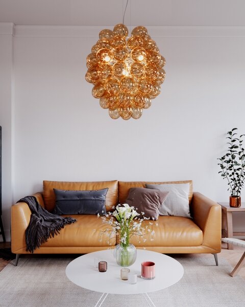 ByRydens 4202230-5512 - Luster na lanku DELUXE 4xE14/5W/230V dymová/hnedá