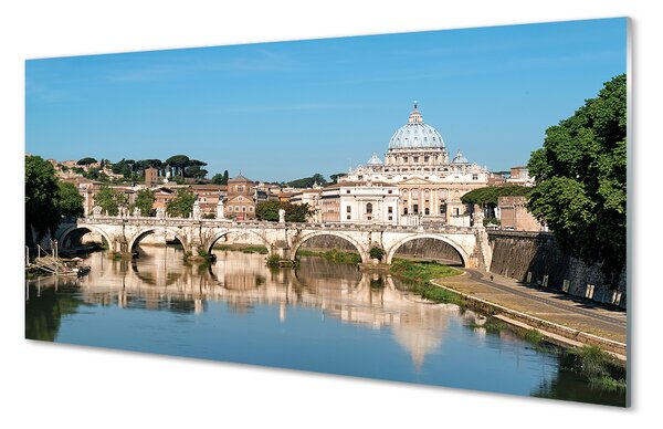 Nástenný panel  Rome River mosty 100x50 cm