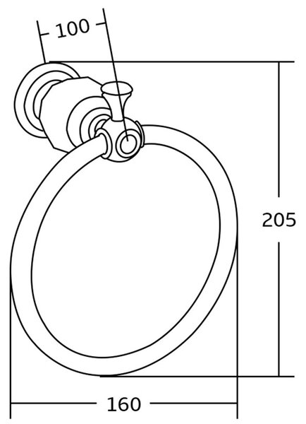 Mexen príslušenstvo, ESTELA držiak na uteráky Ring, čierny, 7011532-70
