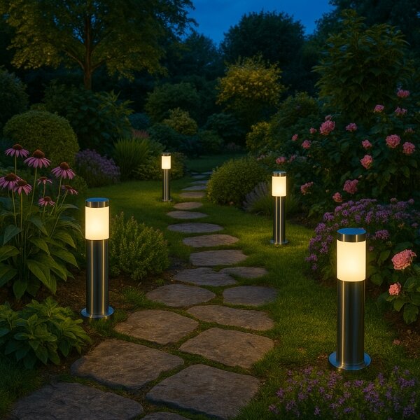 Vonkajšia lampa BROOKLYN 1xE27/60W/230V 45 cm IP44 matný chróm