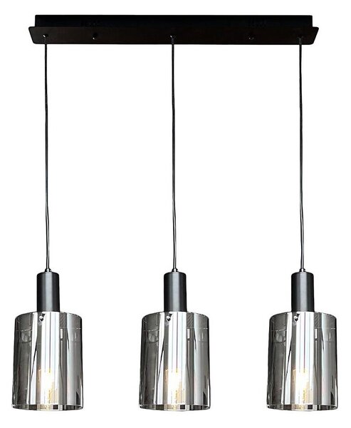 Luster na lanku ARCADIA 3xE27/60W/230V čierna/dymová