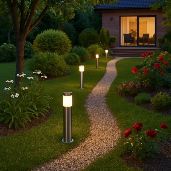 Vonkajšia lampa BROOKLYN 1xE27/60W/230V 45 cm IP44 matný chróm