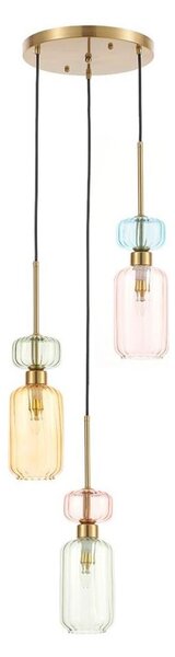 Luster na lanku MOLLY 3xE14/40W/230V pr. 38 cm pestrofarebná