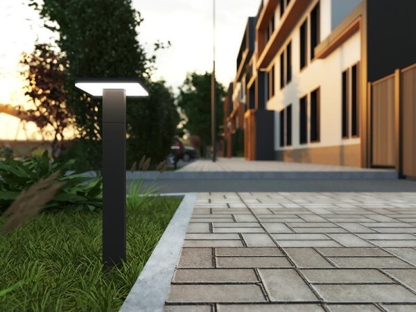 LED Vonkajšia lampa so senzorom BARI LED/10W/230V 4000K 60 cm IP54 antracit