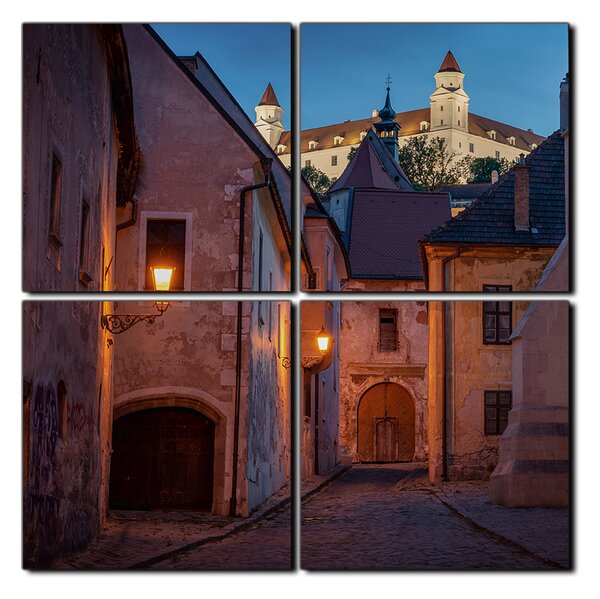 Obraz na plátne - Bratislava staré mesto s hradom vzadu - štvorec 3265E (60x60 cm)