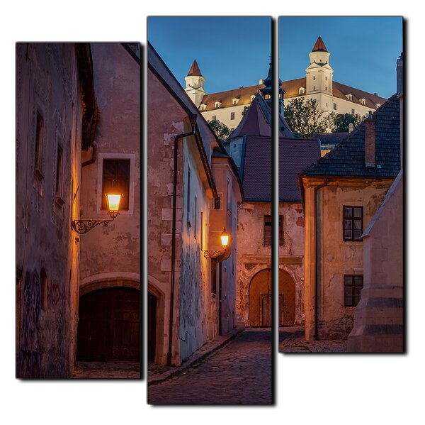 Obraz na plátne - Bratislava staré mesto s hradom vzadu - štvorec 3265C (75x75 cm)