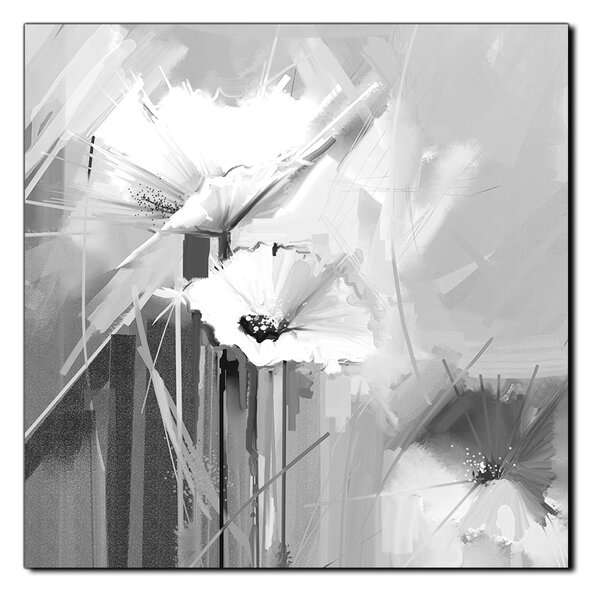 Obraz na plátne - Abstraktná maľba, jarné kvety reprodukcia - štvorec 3269QA (50x50 cm)