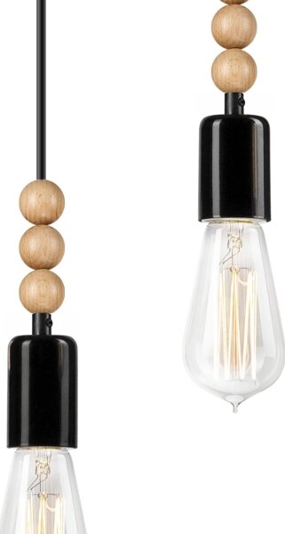 Luster na lanku SIMON 3xE27/60W/230V čierna