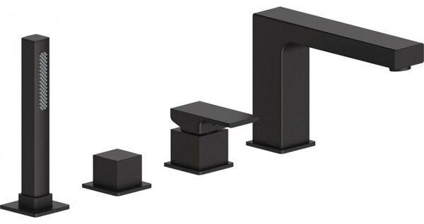 Mexen CUBE - vaňová batéria 4-otvorová, čierna, 72932-70