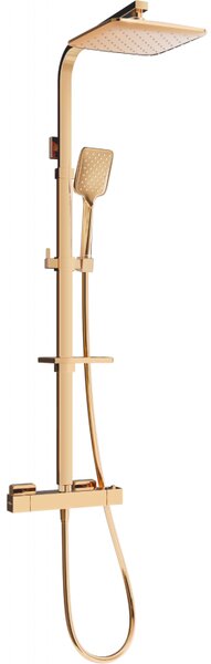 Mexen - CQ62 sprchový set s termostatickou batériou Cube, ružová-zlatá, 772506295-60