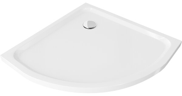 Mexen SLIM - Štvrťkruhová sprchová vanička 70x70x5cm + chrómový sifón, biela, 41107070