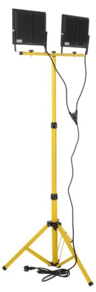 LED Reflektor so stojanom TIGRA 2xLED/100W/230V 4000K IP54 čierna/žltá