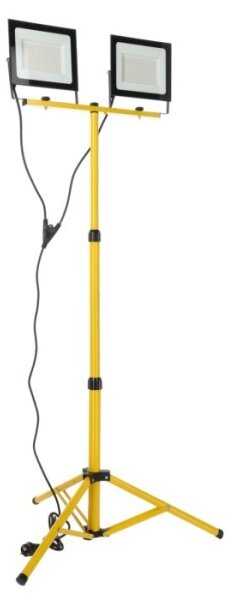 LED Reflektor so stojanom TIGRA 2xLED/100W/230V 4000K IP54 čierna/žltá