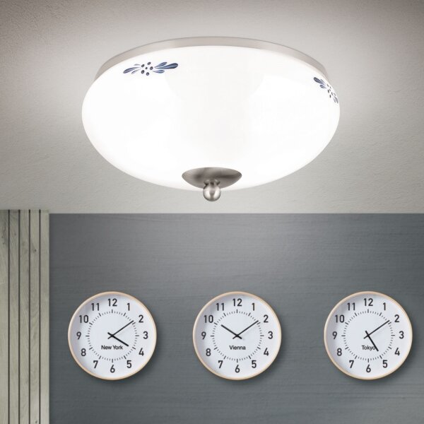 Orion DL 7-673 - Stropné svietidlo LANDHAUS 2xE27/60W/230V pr. 28 cm matný chróm/biela