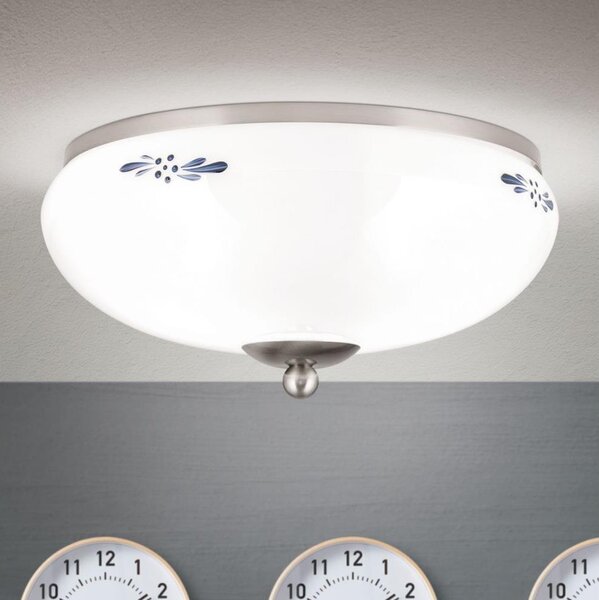 Orion DL 7-673 - Stropné svietidlo LANDHAUS 2xE27/60W/230V pr. 28 cm matný chróm/biela