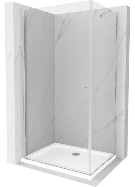 Mexen Pretoria sprchovací kút 100 x 70 cm, priehľadný, chróm + plochá sprchová vanička-852-100-070-01-00-4010