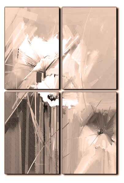 Obraz na plátne - Abstraktná maľba, jarné kvety reprodukcia - obdĺžnik 7269FE (90x60 cm)