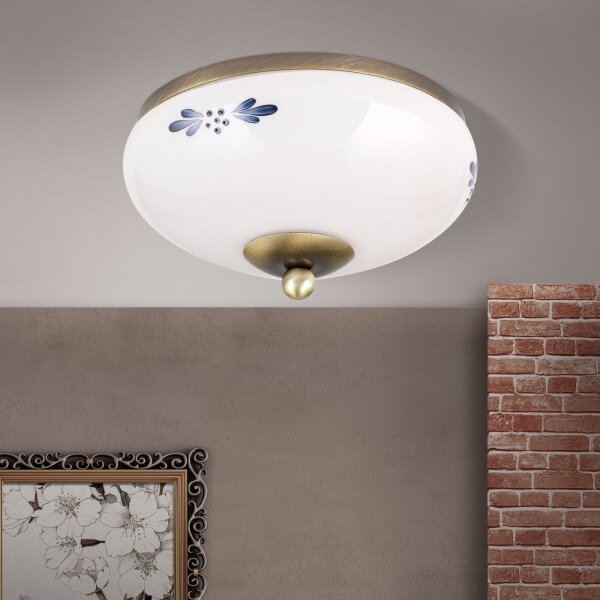 Orion DL 7-672 - Stropné svietidlo LANDHAUS 1xE27/60W/230V pr. 21 cm bronz/biela