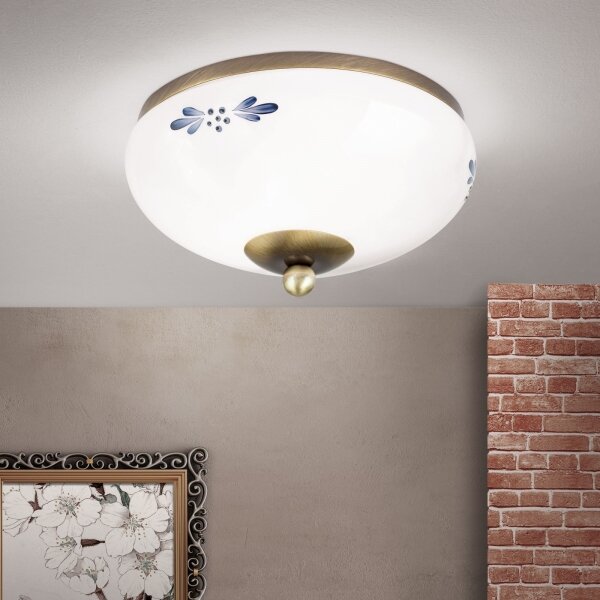 Orion DL 7-672 - Stropné svietidlo LANDHAUS 1xE27/60W/230V pr. 21 cm bronz/biela