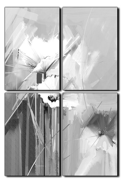 Obraz na plátne - Abstraktná maľba, jarné kvety reprodukcia - obdĺžnik 7269QE (90x60 cm)