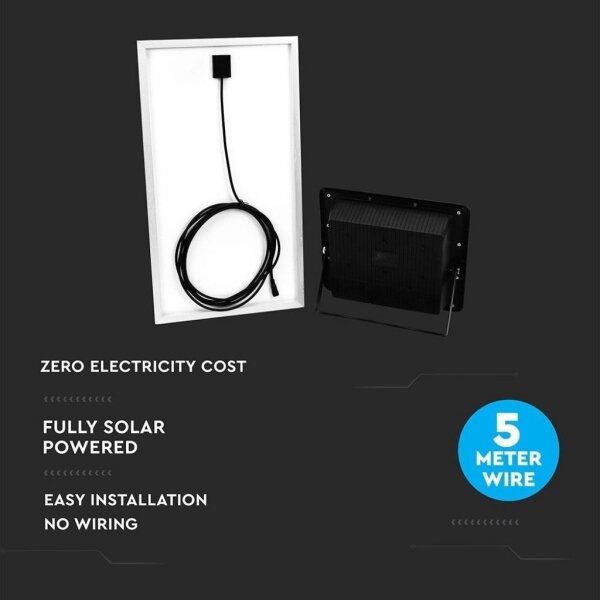 LED Vonkajší solárny reflektor LED/40W/10V IP65 6000K + DO
