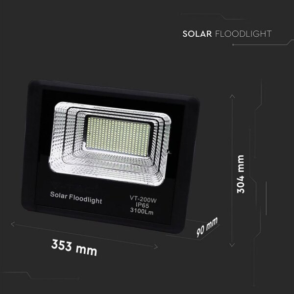 LED Vonkajší solárny reflektor LED/40W/10V IP65 6000K + DO