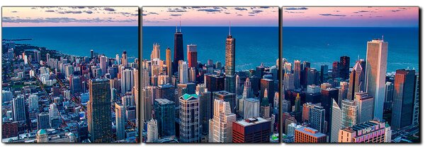 Obraz na plátne - Mrakodrapy v Chicagu - panoráma 5268B (90x30 cm)