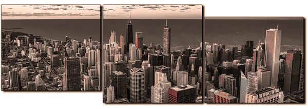 Obraz na plátne - Mrakodrapy v Chicagu - panoráma 5268FE (90x30 cm)