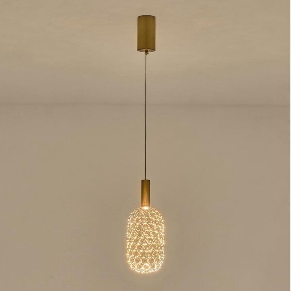 LED Luster na lanku PERFORATO LED/6,3W/230V 3000K zlatá pr. 13 cm