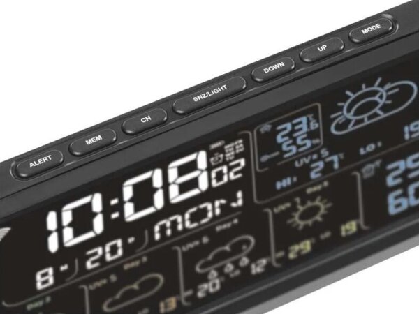 Meteostanica s LCD displejom GoSmart 230V/3xAAA Wi-Fi Tuya čierna