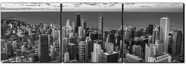 Obraz na plátne - Mrakodrapy v Chicagu - panoráma 5268QB (90x30 cm)