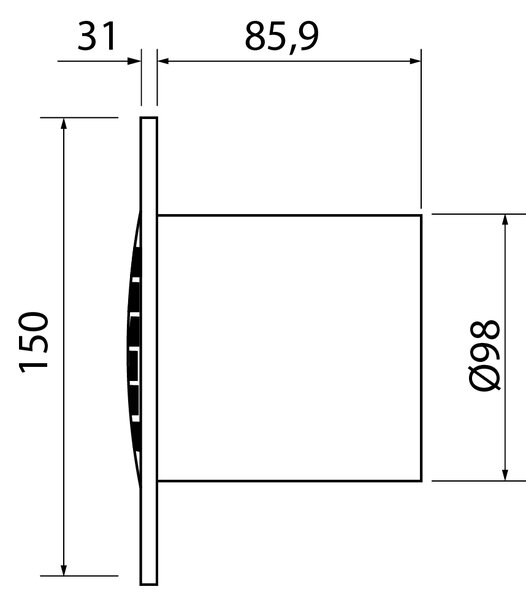 Cata Cata, B-10 PLUS kúpeľňový ventilátor, 15W, potrubie 100mm, biela, 00981001