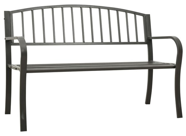 Záhradná lavička 125 cm oceľ sivá
