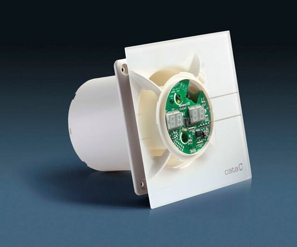 Cata Cata, E-100 GBTH kúpeľňový ventilátor axiálny s automatom,4W/8W,potrubie 100mm, čierna, 00900602