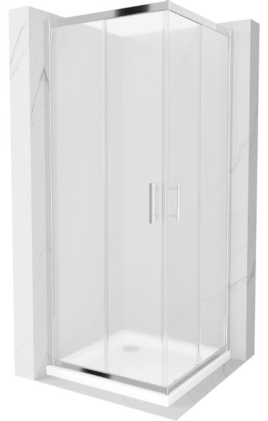 Mexen Rio štvorcová sprchová kabína 70 x 70 cm, inovať, chrómová + závesný bidet Flat, biela- 860-070-070-01-30-4010