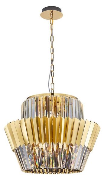 Luster na reťazi DONNA 12xE14/40W/230V pr. 55 cm zlatá