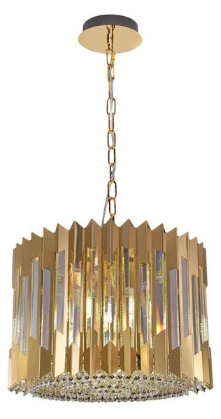 Luster na reťazi RITZ 7xE14/40W/230V pr. 42 cm zlatá