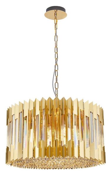 Luster na reťazi RITZ 12xE14/40W/230V pr. 54 cm zlatá