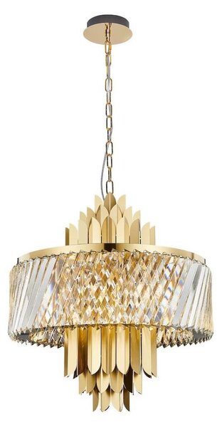 Luster na reťazi MARGOT 9xE14/40W/230V pr. 55 cm zlatá