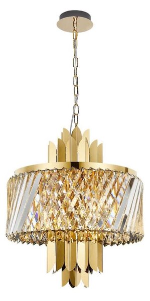 Luster na reťazi MARGOT 6xE14/40W/230V pr. 43 cm zlatá