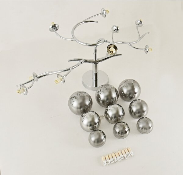 Brilagi - LED prisadený luster MISTEL 9xG9/3W/230V čierny chróm/dymová