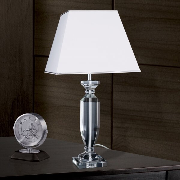 Orion LA 4-1207 - Krištáľová stolná lampa POKAL 1xE27/60W/230V biela/číra