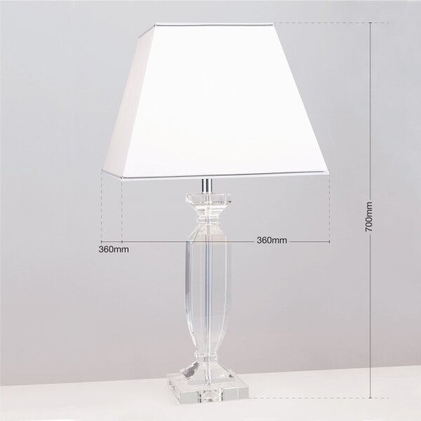 Orion LA 4-1207 - Krištáľová stolná lampa POKAL 1xE27/60W/230V biela/číra