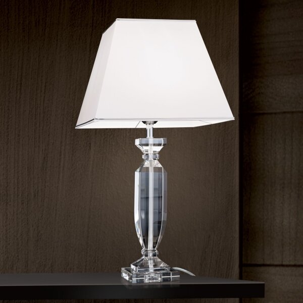 Orion LA 4-1207 - Krištáľová stolná lampa POKAL 1xE27/60W/230V biela/číra