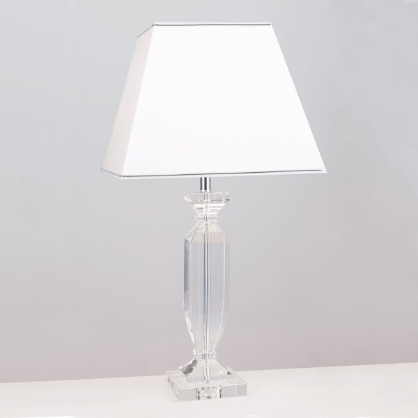 Orion LA 4-1207 - Krištáľová stolná lampa POKAL 1xE27/60W/230V biela/číra
