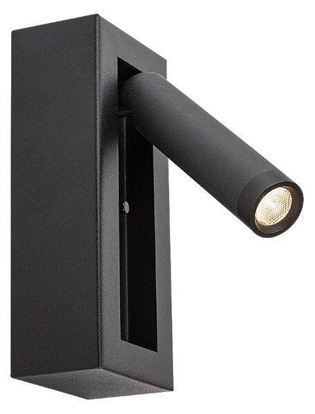 RABALUX 71285 Gello nástenné svietidlo s vypínačom D25mm LED 4W/210lm 3000K čierna
