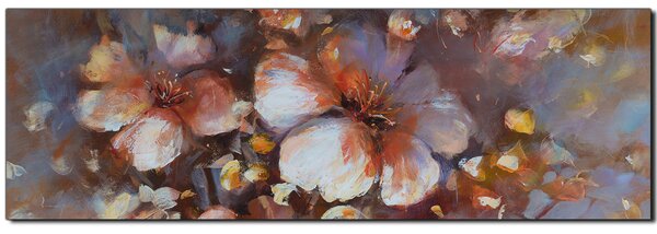 Obraz na plátne - Kvet mandlí, reprodukcia ručnej maľby - panoráma 5273A (105x35 cm)
