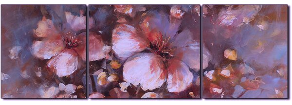 Obraz na plátne - Kvet mandlí, reprodukcia ručnej maľby - panoráma 5273FC (120x40 cm)
